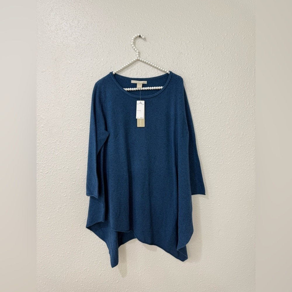 Johnny Was Soft Bland  Asymmetric Cashmere  Sweater  Sz L NWT